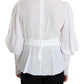 Elegant Snow-White Viscose Blouse