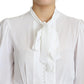 Elegant Snow-White Viscose Blouse