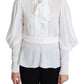 Elegant Snow-White Viscose Blouse