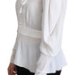 Elegant Snow-White Viscose Blouse