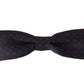 Stunning Gray Patterned Silk Bow Tie