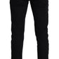 Elegant Skinny Black Jeans with Embroidery