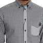 Elegant Black & White Checkered Gold Casual Shirt