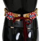 Golden Floral Crystal Embellished Waist Belt