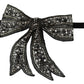 Silver-Tone Silk Crystal Bow Tie