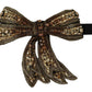 Elegant Silk Rhinestone Bow Tie