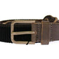 Elegant Leather-Cotton Fusion Men's Belt