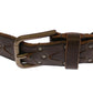 Elegant Leather-Cotton Fusion Men's Belt