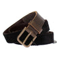 Elegant Leather-Cotton Fusion Men's Belt