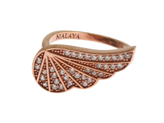 Elegant Pink Gold CZ Crystal Ring