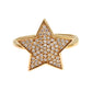 Star Gold 925 Silver Womens Clear Ring