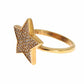 Star Gold 925 Silver Womens Clear Ring