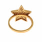 Star Gold 925 Silver Womens Clear Ring