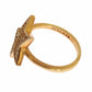 Star Gold 925 Silver Womens Clear Ring