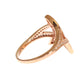 Pink Gold Plated Silver CZ Crystal Ring