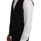 Elegant Black Formal Wool Blend Vest