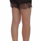 Elegant Black Floral Lace Silk Shorts