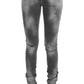 Chic Gray Slim Fit Designer Jeans