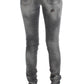 Chic Gray Slim Fit Designer Jeans