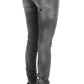 Chic Gray Slim Fit Designer Jeans