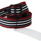 Striped Leather Fashion Belt in Black & Red