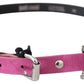 Fuschia Pink Leather Waist Belt