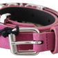 Fuschia Pink Leather Waist Belt