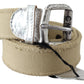 Elegant Beige Cotton Fashion Belt