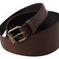 Chic Dark Brown Leather Fashion Belt