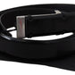 Elegant Black Leather Waist Belt