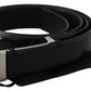 Elegant Black Leather Waist Belt