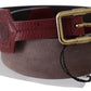 Elegant Brown Leather Belt with Gold Buckle