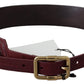 Elegant Brown Leather Belt with Gold Buckle