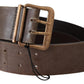 Elegant Leather Fashion Belt in Rich Brown