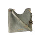 Joan Large Perforated Suede Leather Slouchy Messenger Handbag (Army Green)