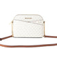 Jet Set Travel Medium Leather X Cross Dome Crossbody Handbag (Vanilla Signature/Gold)