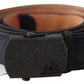 Chic Blue Leather Waist Belt