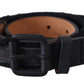 Chic Black Leather Waist Belt