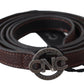 Elegant Brown Leather Belt with Rustic Hardware