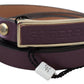 Elegant Maroon Leather Belt with Gold-Tone Buckle