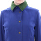 Elegant Blue Wool Jacket with Removable Collar