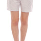 Chic White Checkered Cotton Shorts