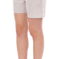 Chic White Checkered Cotton Shorts