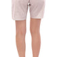 Chic White Checkered Cotton Shorts