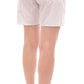 Chic White Checkered Cotton Shorts