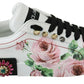 Floral Crystal-Embellished Leather Sneakers