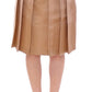 Elegant Silk Pleated Knee-Length Skirt