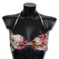 Floral Elegance Elastic Bikini Top