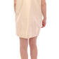 Elegant Beige Shift Sleeveless Dress