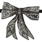 Crystal-Embellished Silk Bowtie - Silver Elegance